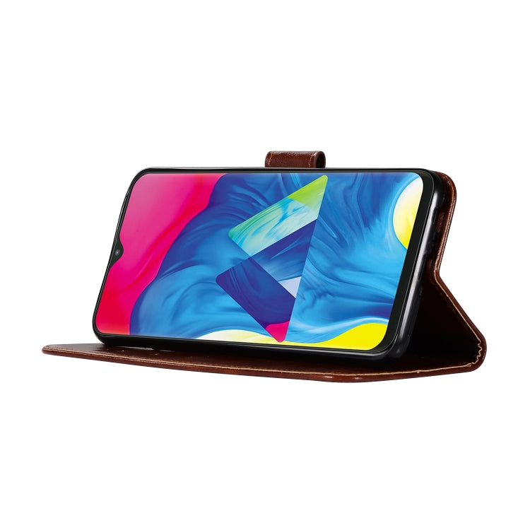 For Galaxy M10 Retro Copper Buckle Crazy Horse Horizontal Flip PU Leather Case with Holder & Card Slots & Wallet & Lanyard