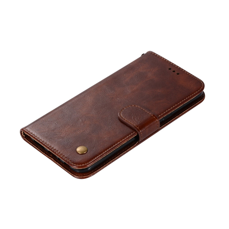 For Galaxy M10 Retro Copper Buckle Crazy Horse Horizontal Flip PU Leather Case with Holder & Card Slots & Wallet & Lanyard