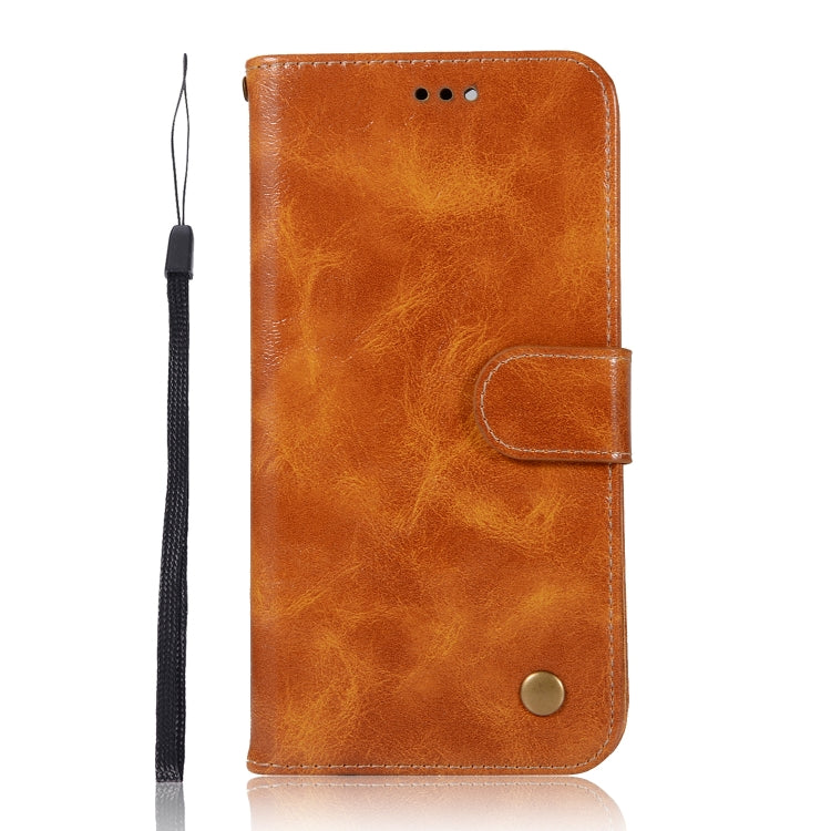 For Galaxy M10 Retro Copper Buckle Crazy Horse Horizontal Flip PU Leather Case with Holder & Card Slots & Wallet & Lanyard