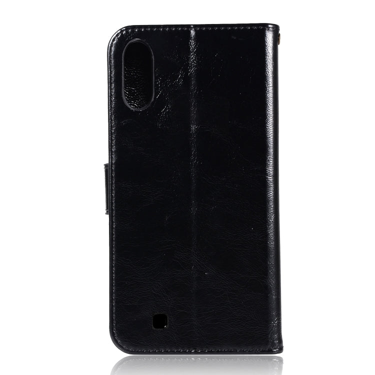 For Galaxy M10 Retro Copper Buckle Crazy Horse Horizontal Flip PU Leather Case with Holder & Card Slots & Wallet & Lanyard
