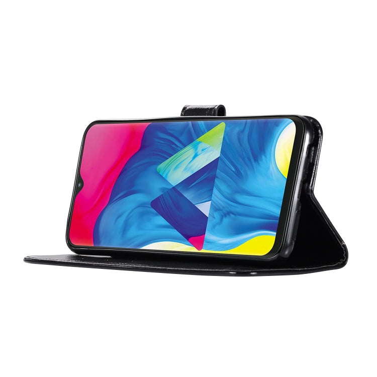 For Galaxy M10 Retro Copper Buckle Crazy Horse Horizontal Flip PU Leather Case with Holder & Card Slots & Wallet & Lanyard