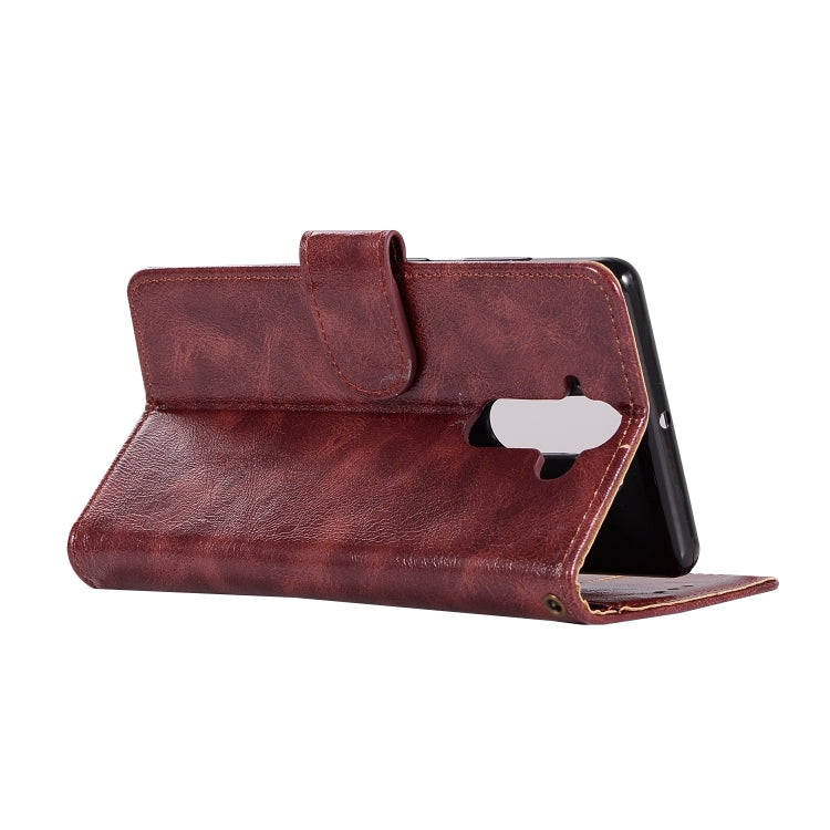 For Nokia 8 Sirocco Retro Copper Buckle Crazy Horse Horizontal Flip PU Leather Case with Holder & Card Slots & Wallet & Lanyard