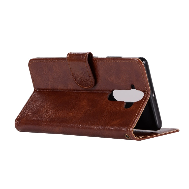 For Nokia 8 Sirocco Retro Copper Buckle Crazy Horse Horizontal Flip PU Leather Case with Holder & Card Slots & Wallet & Lanyard