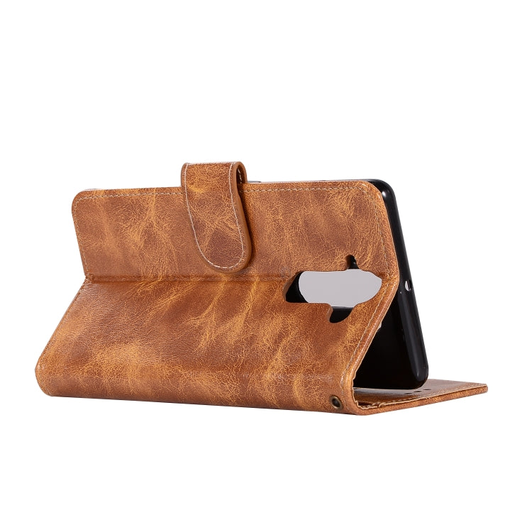 For Nokia 8 Sirocco Retro Copper Buckle Crazy Horse Horizontal Flip PU Leather Case with Holder & Card Slots & Wallet & Lanyard