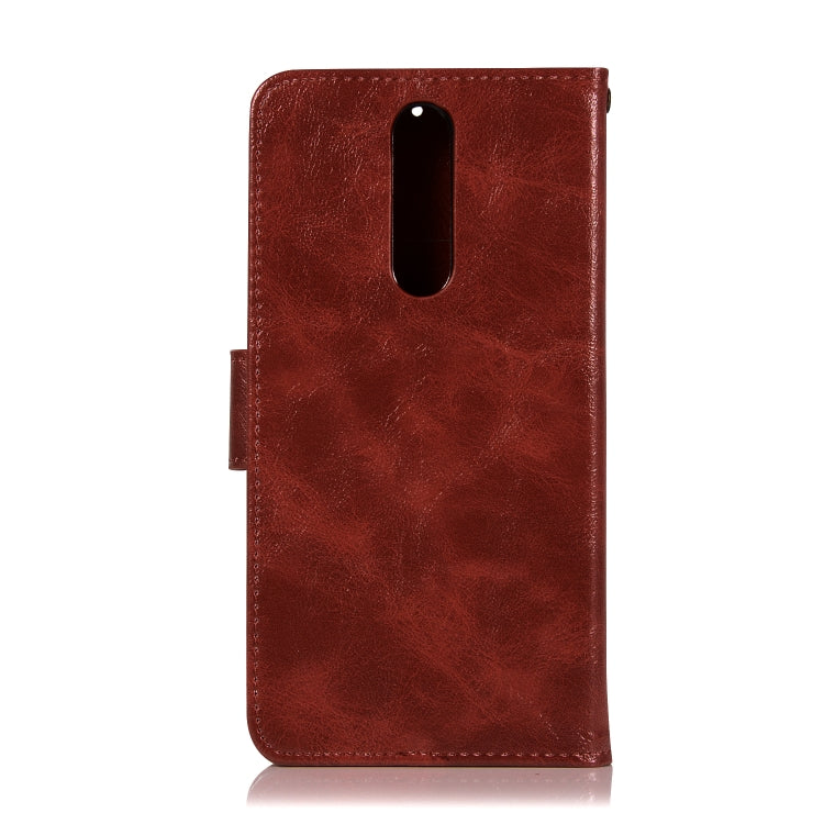 For Nokia 8 Retro Copper Buckle Crazy Horse Horizontal Flip PU Leather Case with Holder & Card Slots & Wallet & Lanyard