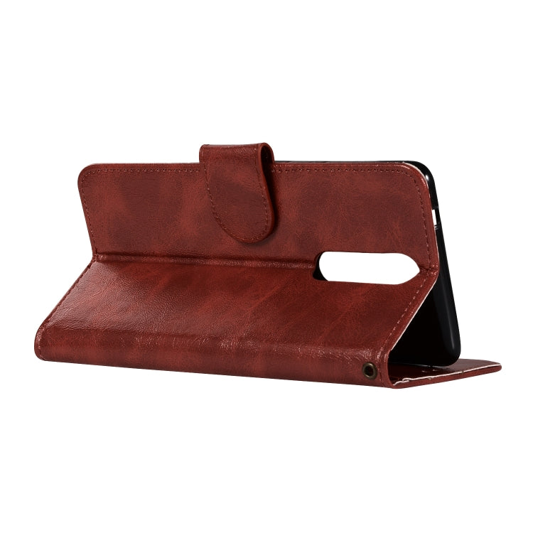 For Nokia 8 Retro Copper Buckle Crazy Horse Horizontal Flip PU Leather Case with Holder & Card Slots & Wallet & Lanyard
