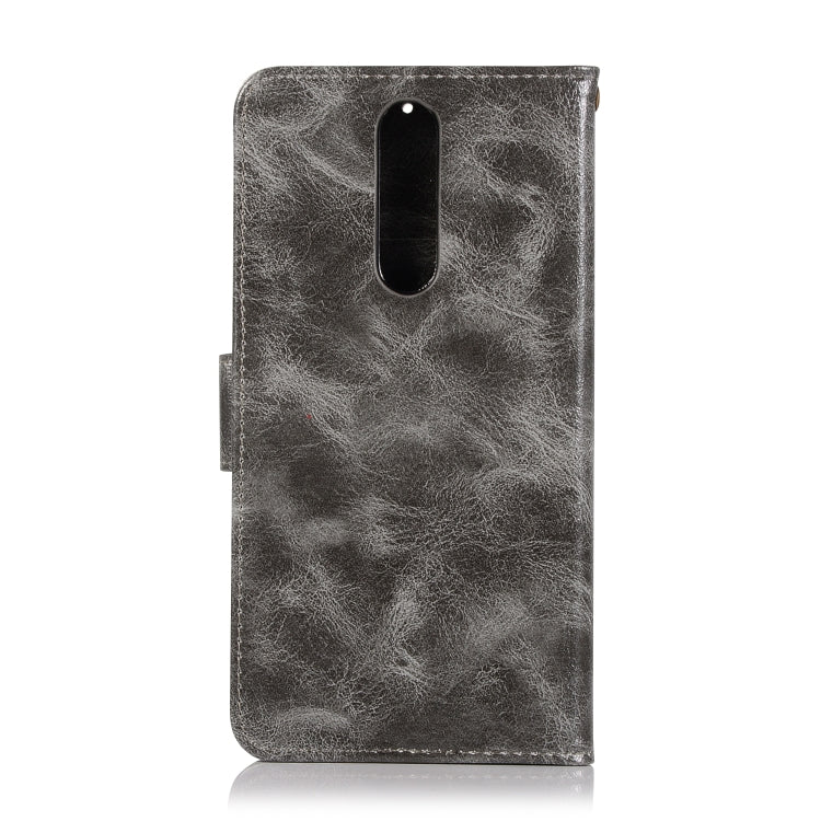 For Nokia 8 Retro Copper Buckle Crazy Horse Horizontal Flip PU Leather Case with Holder & Card Slots & Wallet & Lanyard