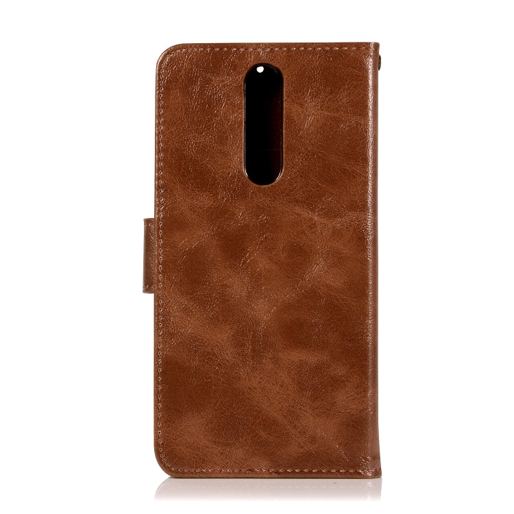 For Nokia 8 Retro Copper Buckle Crazy Horse Horizontal Flip PU Leather Case with Holder & Card Slots & Wallet & Lanyard