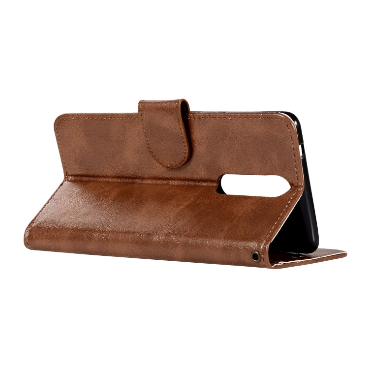 For Nokia 8 Retro Copper Buckle Crazy Horse Horizontal Flip PU Leather Case with Holder & Card Slots & Wallet & Lanyard