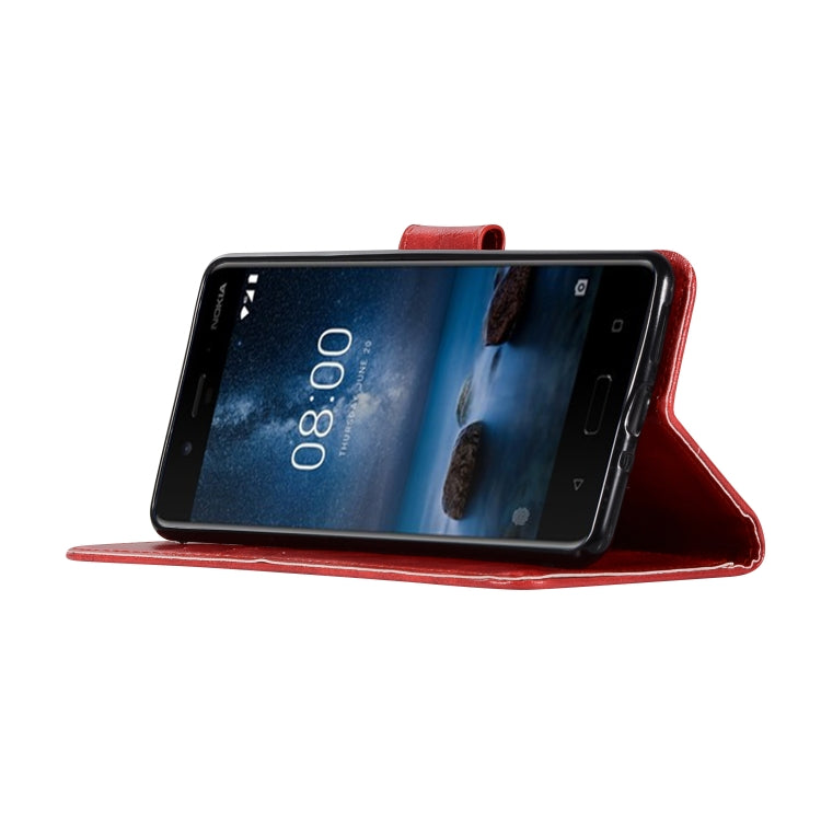 For Nokia 8 Retro Copper Buckle Crazy Horse Horizontal Flip PU Leather Case with Holder & Card Slots & Wallet & Lanyard