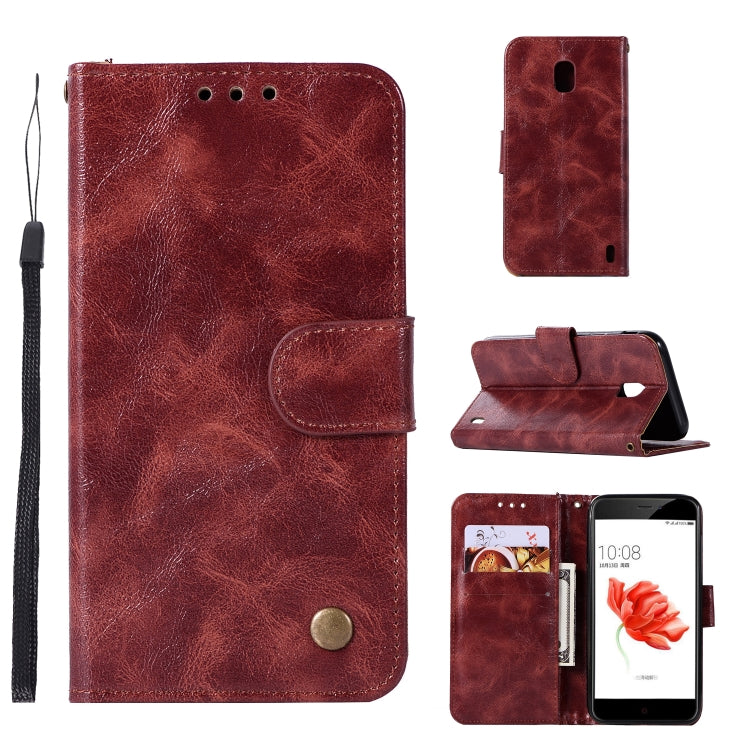 For Nokia 2 Retro Copper Buckle Crazy Horse Horizontal Flip PU Leather Case with Holder & Card Slots & Wallet & Lanyard