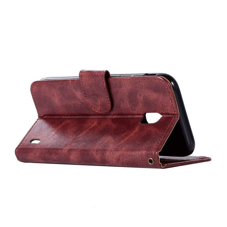 For Nokia 2 Retro Copper Buckle Crazy Horse Horizontal Flip PU Leather Case with Holder & Card Slots & Wallet & Lanyard