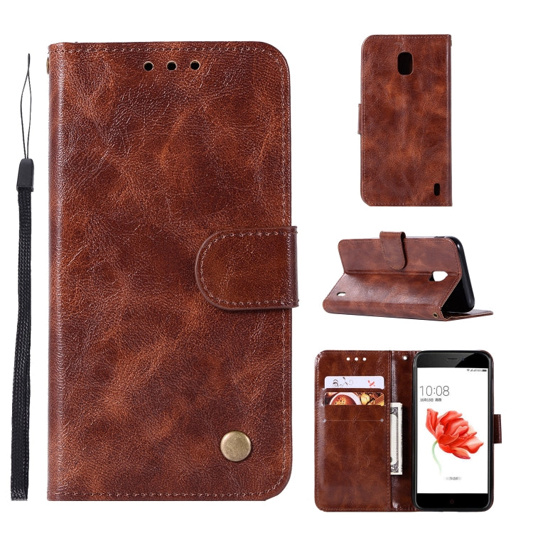 For Nokia 2 Retro Copper Buckle Crazy Horse Horizontal Flip PU Leather Case with Holder & Card Slots & Wallet & Lanyard