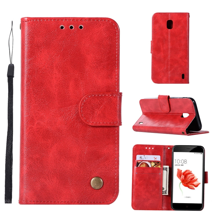 For Nokia 2 Retro Copper Buckle Crazy Horse Horizontal Flip PU Leather Case with Holder & Card Slots & Wallet & Lanyard