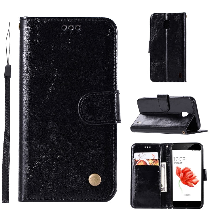 For Nokia 2 Retro Copper Buckle Crazy Horse Horizontal Flip PU Leather Case with Holder & Card Slots & Wallet & Lanyard