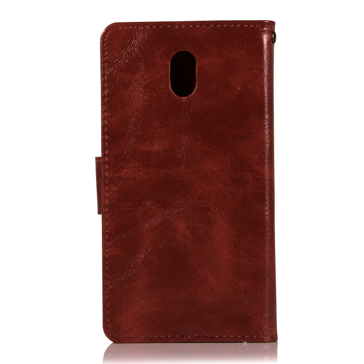 For Nokia 3 Retro Copper Buckle Crazy Horse Horizontal Flip PU Leather Case with Holder & Card Slots & Wallet & Lanyard
