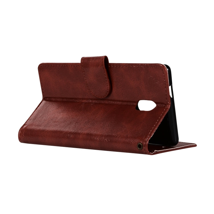 For Nokia 3 Retro Copper Buckle Crazy Horse Horizontal Flip PU Leather Case with Holder & Card Slots & Wallet & Lanyard