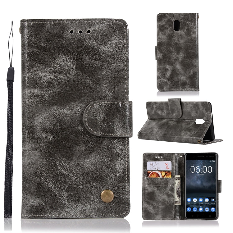 For Nokia 3 Retro Copper Buckle Crazy Horse Horizontal Flip PU Leather Case with Holder & Card Slots & Wallet & Lanyard