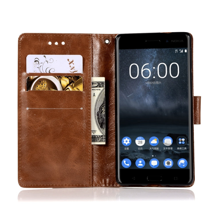 For Nokia 3 Retro Copper Buckle Crazy Horse Horizontal Flip PU Leather Case with Holder & Card Slots & Wallet & Lanyard