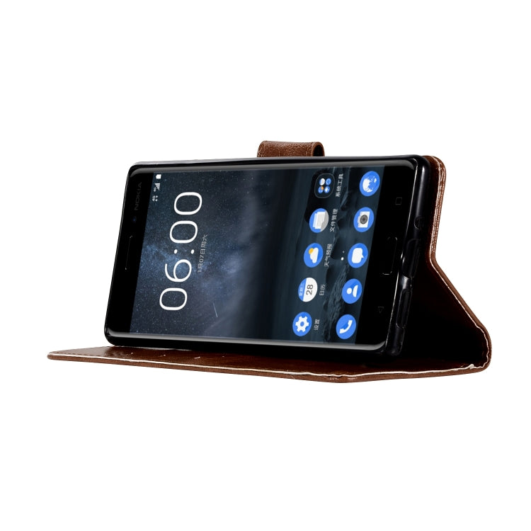 For Nokia 3 Retro Copper Buckle Crazy Horse Horizontal Flip PU Leather Case with Holder & Card Slots & Wallet & Lanyard