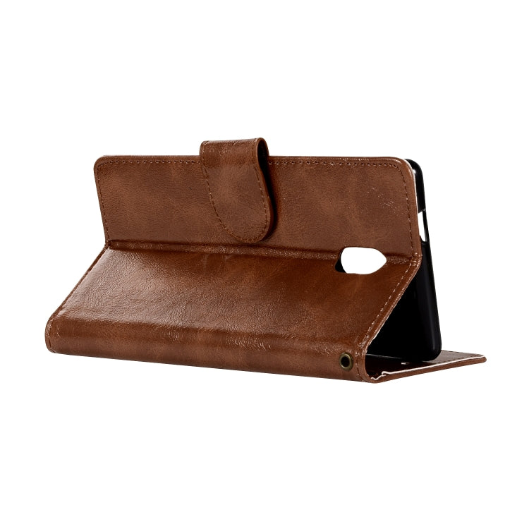 For Nokia 3 Retro Copper Buckle Crazy Horse Horizontal Flip PU Leather Case with Holder & Card Slots & Wallet & Lanyard
