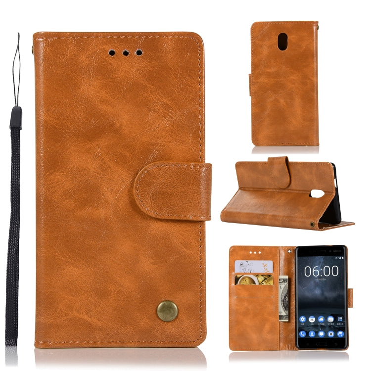 For Nokia 3 Retro Copper Buckle Crazy Horse Horizontal Flip PU Leather Case with Holder & Card Slots & Wallet & Lanyard