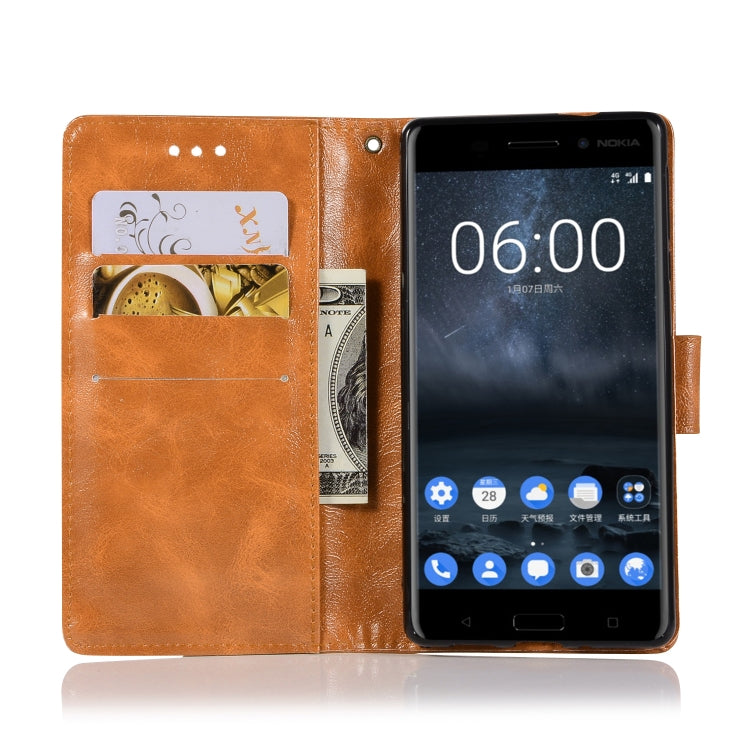 For Nokia 3 Retro Copper Buckle Crazy Horse Horizontal Flip PU Leather Case with Holder & Card Slots & Wallet & Lanyard