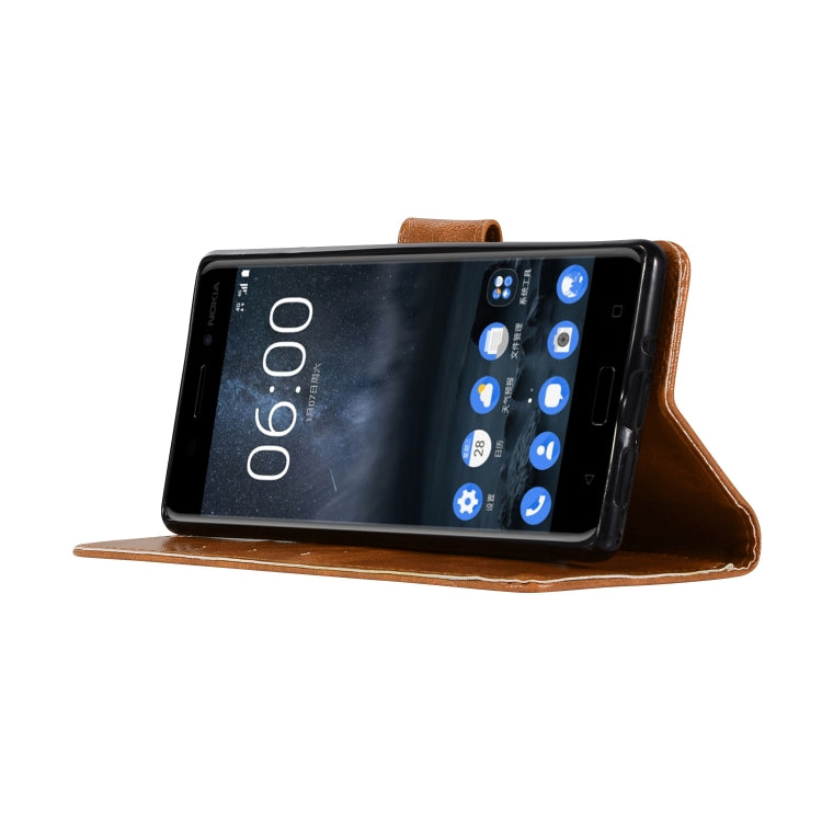 For Nokia 3 Retro Copper Buckle Crazy Horse Horizontal Flip PU Leather Case with Holder & Card Slots & Wallet & Lanyard