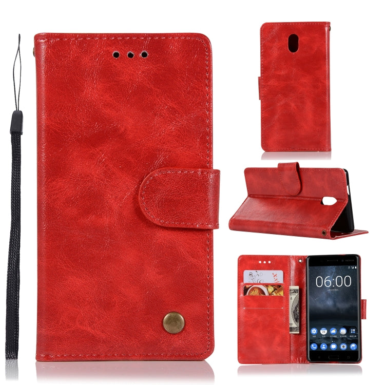 For Nokia 3 Retro Copper Buckle Crazy Horse Horizontal Flip PU Leather Case with Holder & Card Slots & Wallet & Lanyard