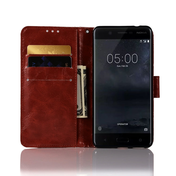 For Nokia 5 Retro Copper Buckle Crazy Horse Horizontal Flip PU Leather Case with Holder & Card Slots & Wallet & Lanyard