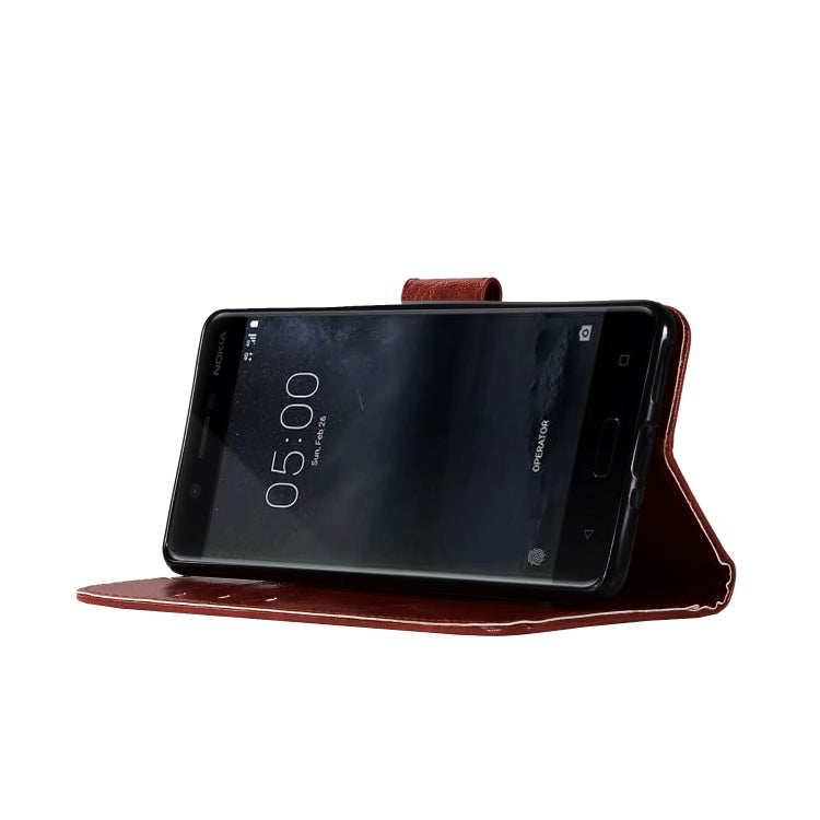 For Nokia 5 Retro Copper Buckle Crazy Horse Horizontal Flip PU Leather Case with Holder & Card Slots & Wallet & Lanyard