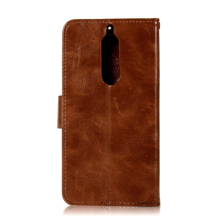 For Nokia 5 Retro Copper Buckle Crazy Horse Horizontal Flip PU Leather Case with Holder & Card Slots & Wallet & Lanyard
