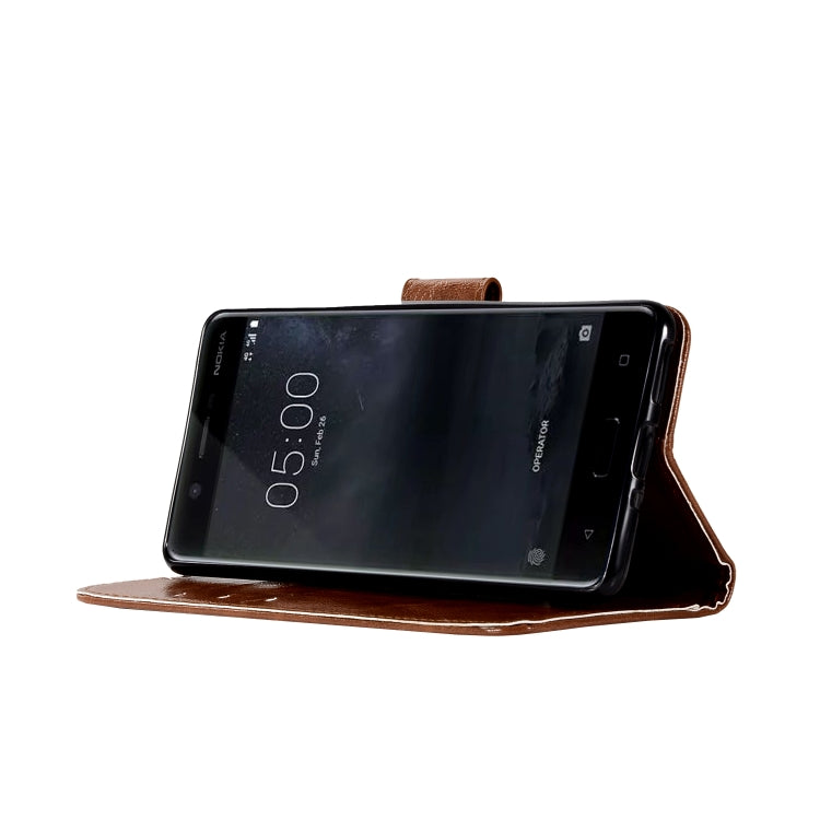 For Nokia 5 Retro Copper Buckle Crazy Horse Horizontal Flip PU Leather Case with Holder & Card Slots & Wallet & Lanyard