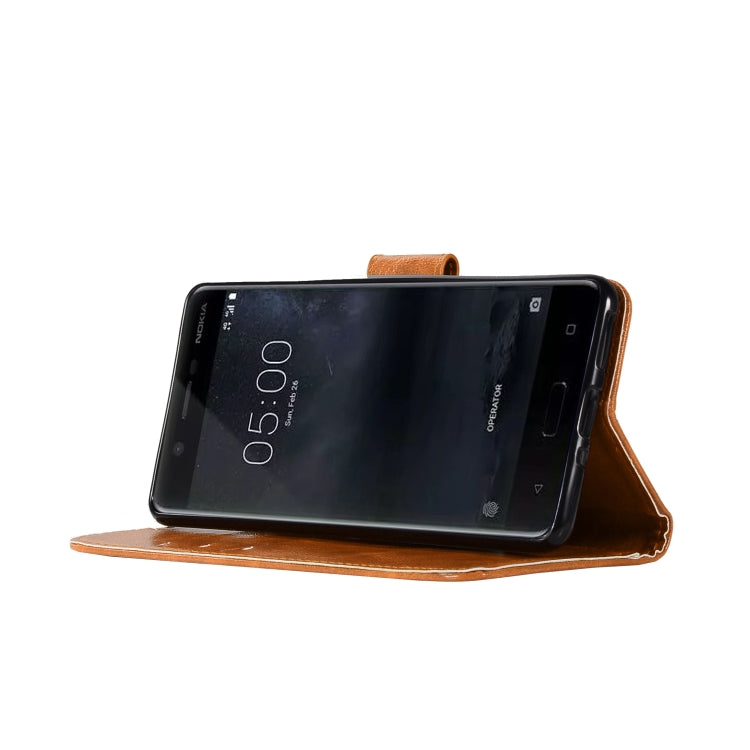 For Nokia 5 Retro Copper Buckle Crazy Horse Horizontal Flip PU Leather Case with Holder & Card Slots & Wallet & Lanyard