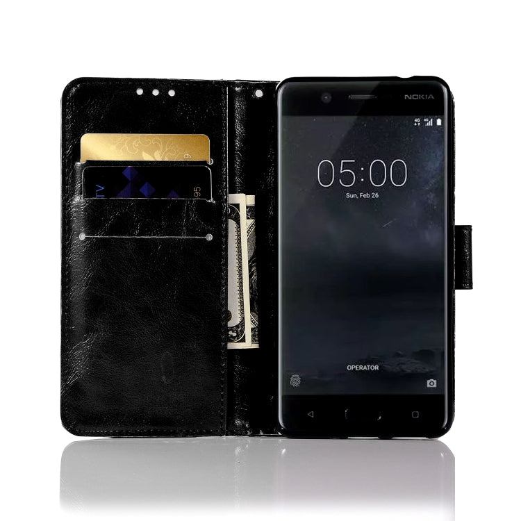 For Nokia 5 Retro Copper Buckle Crazy Horse Horizontal Flip PU Leather Case with Holder & Card Slots & Wallet & Lanyard