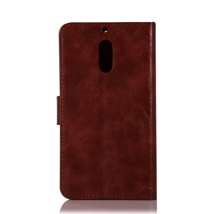 For Nokia 6 Retro Copper Buckle Crazy Horse Horizontal Flip PU Leather Case with Holder & Card Slots & Wallet & Lanyard