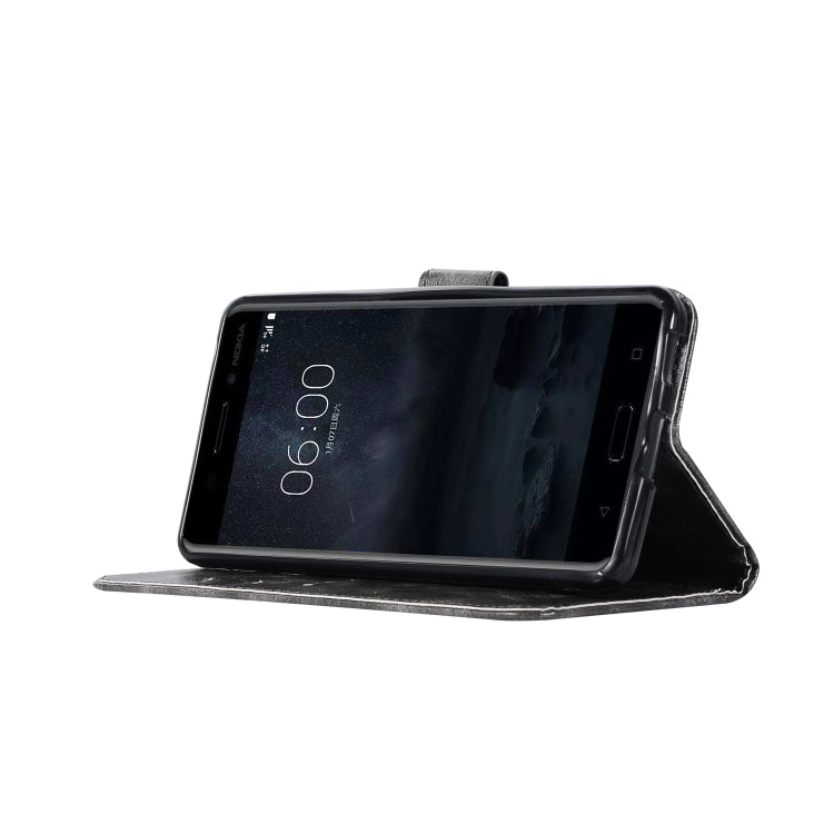 For Nokia 6 Retro Copper Buckle Crazy Horse Horizontal Flip PU Leather Case with Holder & Card Slots & Wallet & Lanyard