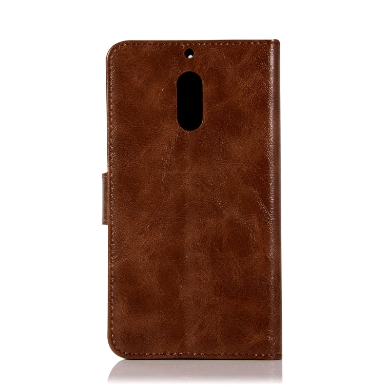 For Nokia 6 Retro Copper Buckle Crazy Horse Horizontal Flip PU Leather Case with Holder & Card Slots & Wallet & Lanyard