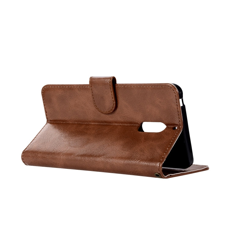 For Nokia 6 Retro Copper Buckle Crazy Horse Horizontal Flip PU Leather Case with Holder & Card Slots & Wallet & Lanyard