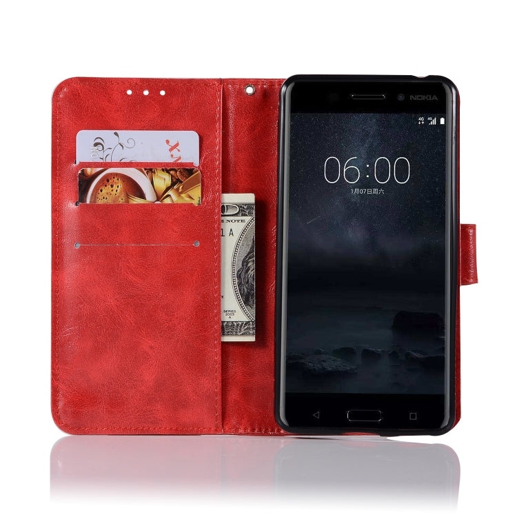 For Nokia 6 Retro Copper Buckle Crazy Horse Horizontal Flip PU Leather Case with Holder & Card Slots & Wallet & Lanyard