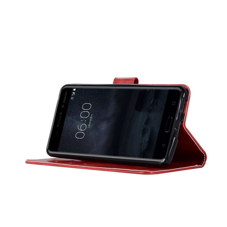 For Nokia 6 Retro Copper Buckle Crazy Horse Horizontal Flip PU Leather Case with Holder & Card Slots & Wallet & Lanyard
