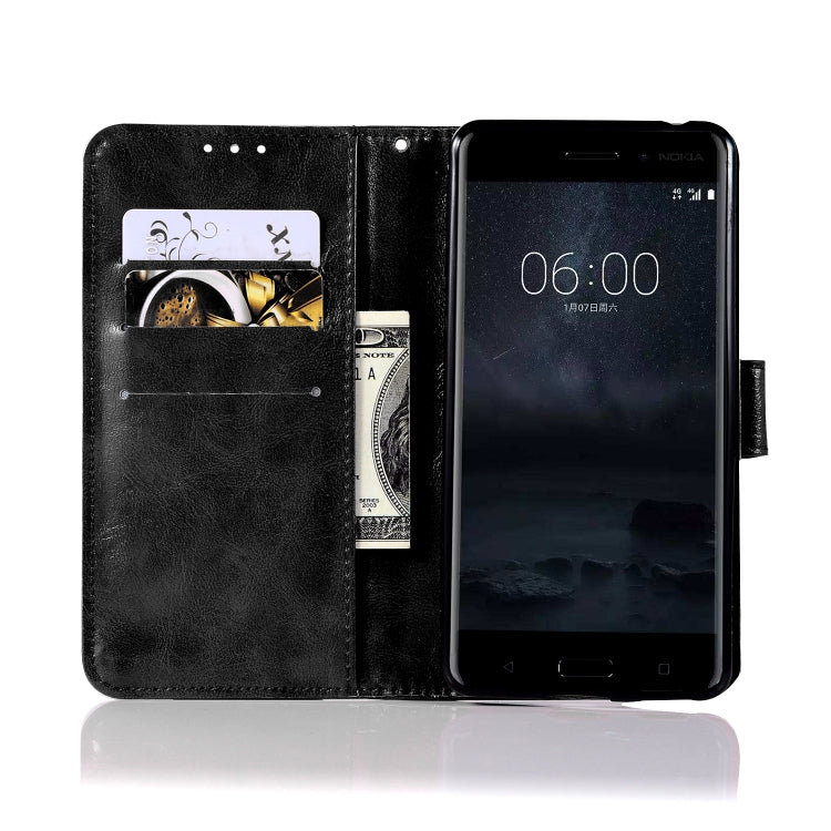 For Nokia 6 Retro Copper Buckle Crazy Horse Horizontal Flip PU Leather Case with Holder & Card Slots & Wallet & Lanyard