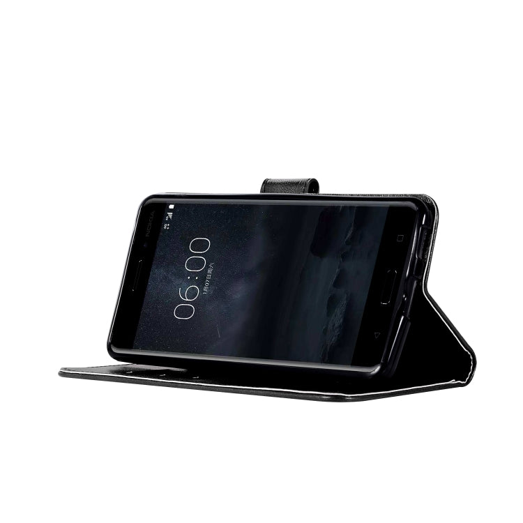 For Nokia 6 Retro Copper Buckle Crazy Horse Horizontal Flip PU Leather Case with Holder & Card Slots & Wallet & Lanyard