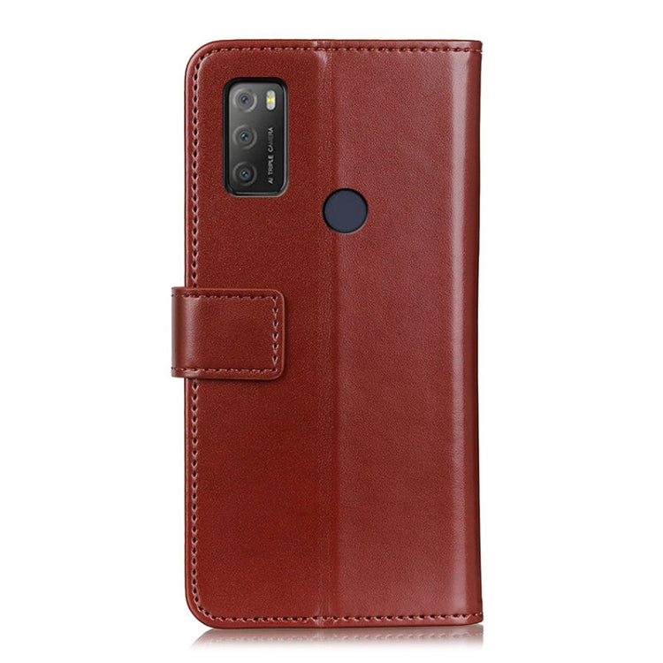 For Alcatel 1S (2021) 3-Color Pearl Texture Magnetic Buckle Horizontal Flip PU Leather Case with Card Slots & Wallet & Holder