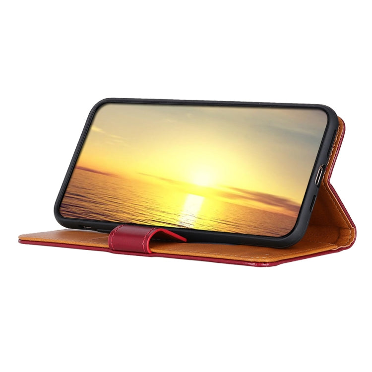 For Alcatel 1S (2021) 3-Color Pearl Texture Magnetic Buckle Horizontal Flip PU Leather Case with Card Slots & Wallet & Holder
