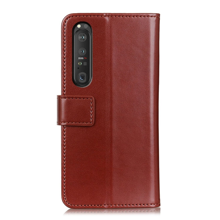 For Sony Xperia 1 III 3-Color Pearl Texture Magnetic Buckle Horizontal Flip PU Leather Case with Card Slots & Wallet & Holder