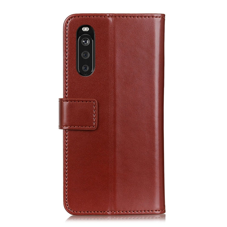 For Sony Xperia 10 III 3-Color Pearl Texture Magnetic Buckle Horizontal Flip PU Leather Case with Card Slots & Wallet & Holder
