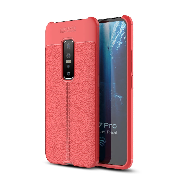 For Vivo V17 Pro Litchi Texture TPU Shockproof Protective Case