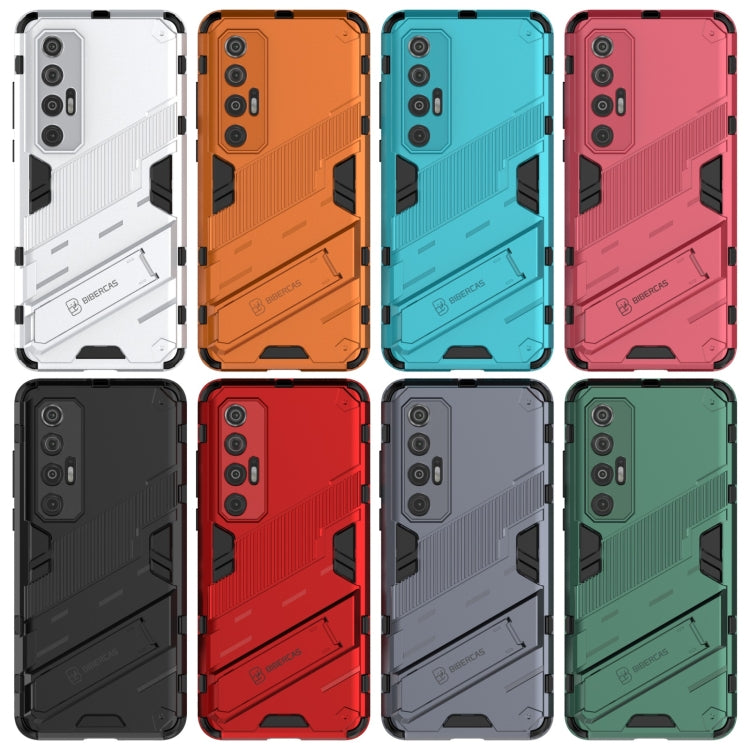 For Xiaomi Mi 10S Punk Armor 2 in 1 PC + TPU Shockproof Case with Invisible Holder