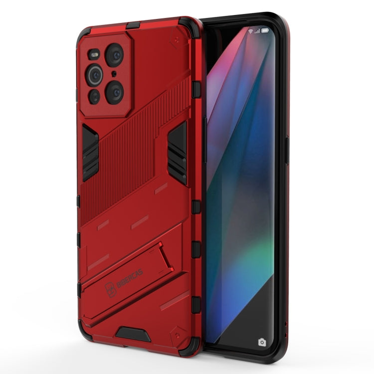 For OPPO Find X3 Punk Armor 2 in 1 PC + TPU Shockproof Case with Invisible Holder